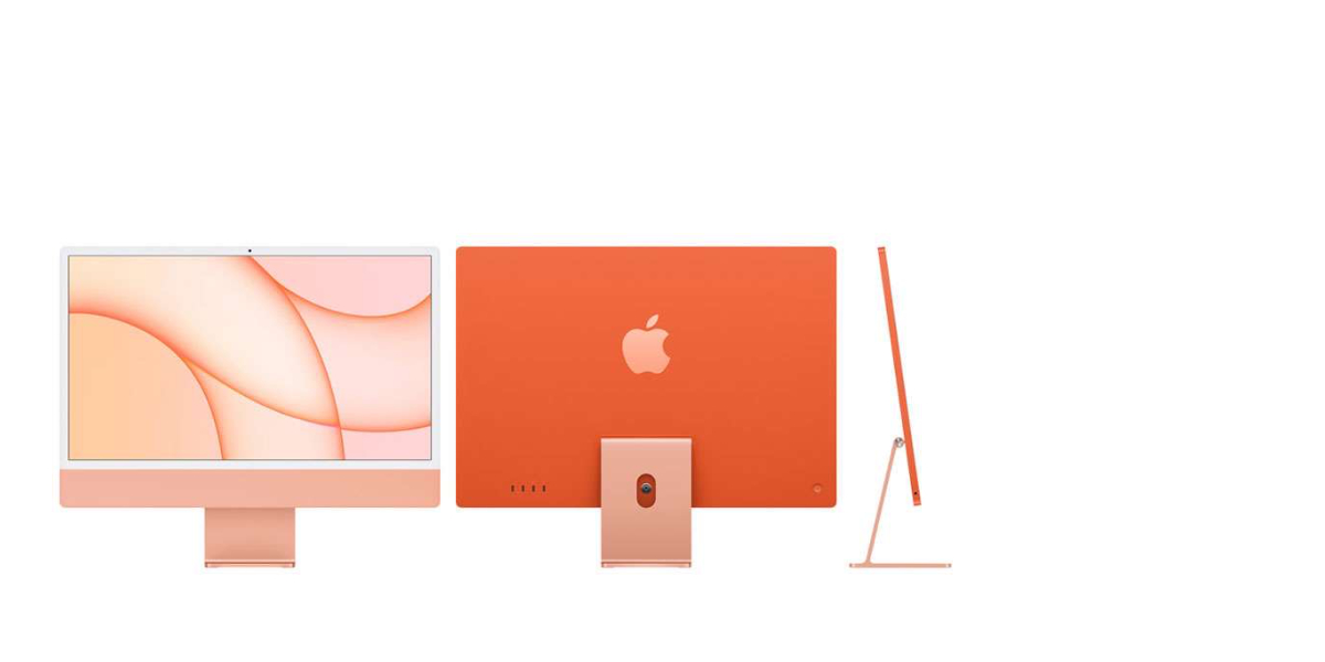 Image of M1 iMac in colour orange